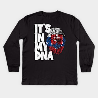 IT'S IN MY DNA Slovakia Flag Men Women Kids Kids Long Sleeve T-Shirt